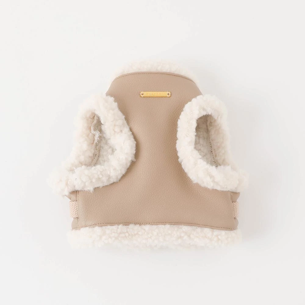 product_image_1763963696-1.webp エコレザーボアMIXハーネス+リードSET【名入れ刺繍対応】【旧モデル】 - 画像 (1)